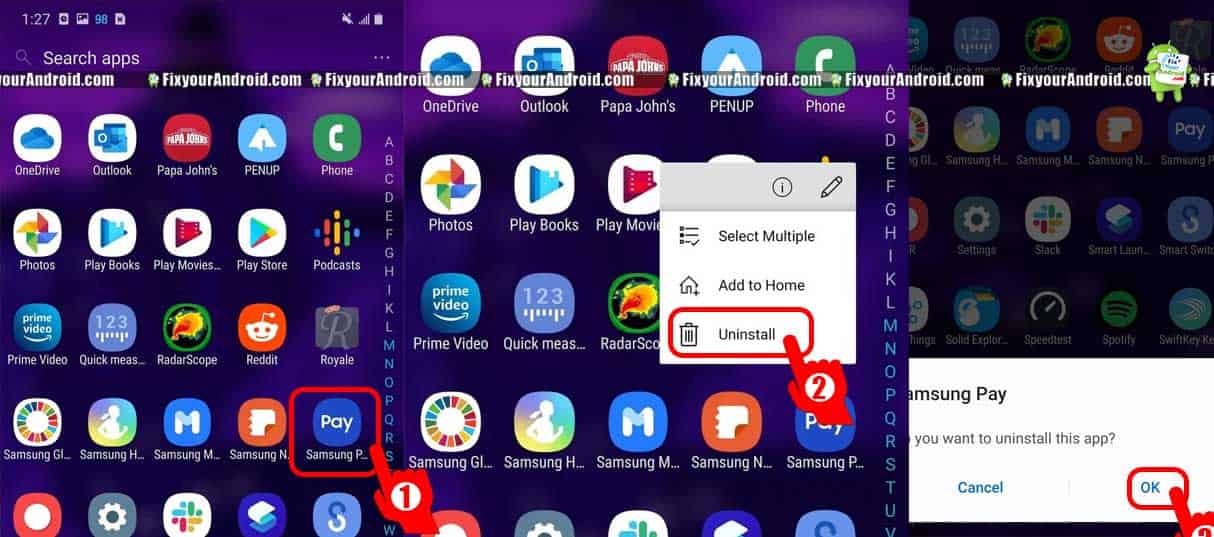 How to uninstall Samsung pay
