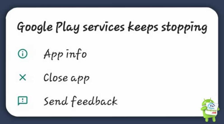 Google Play services has stopped unexpectedly