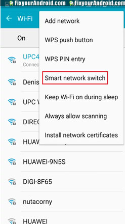 Select the toggle next to Smart Network Switch