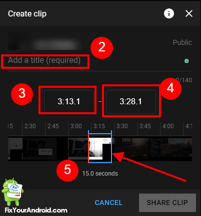 Select the Clip on the video