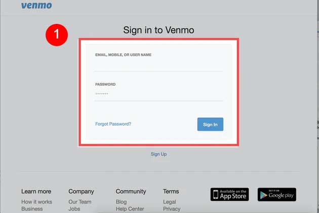 Login to Your Venmo account