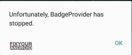 unfortunately BadgeProvider has stopped