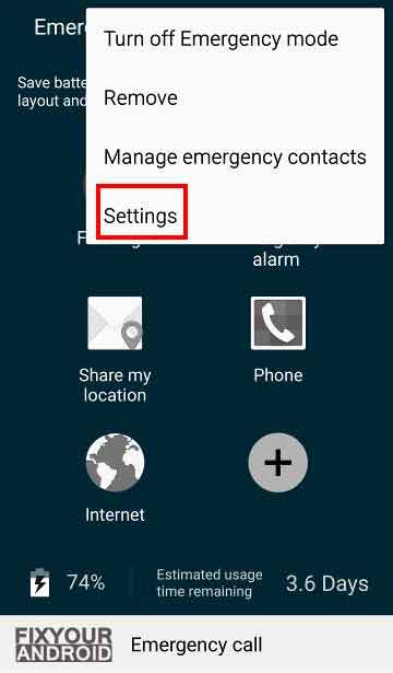 more option in samsung emergency mode