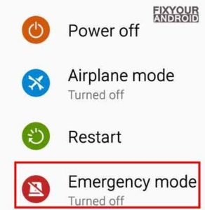 turn on Samsung Emergency Mode