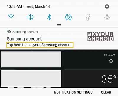 Samsung account notice keeps popping up