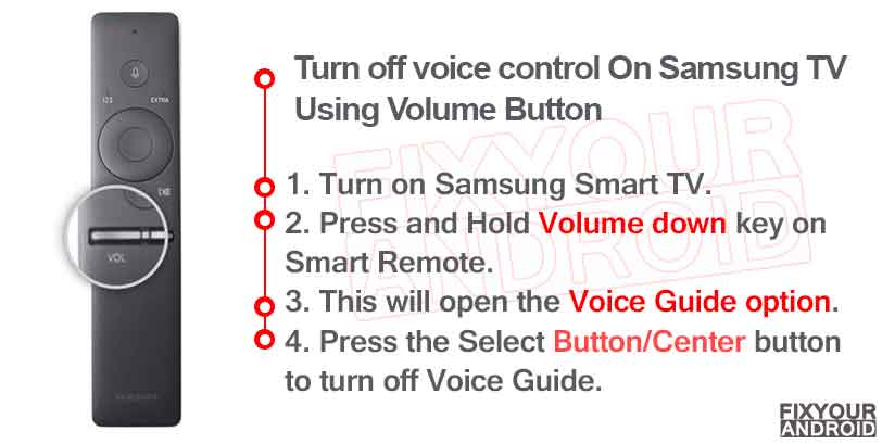 Turn off voice control On Samsung TV Using Volume Button