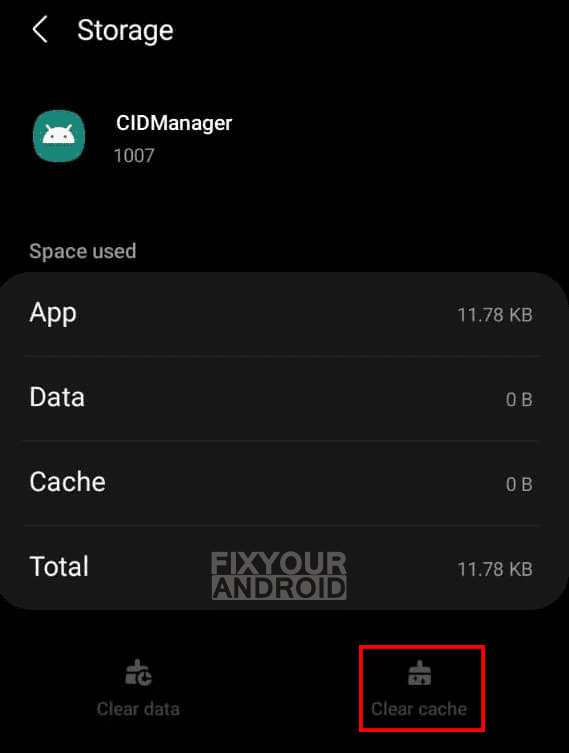 Clear CIDManager App Cache