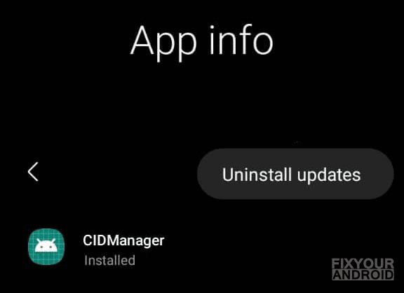 Uninstall CIDManager App Updates