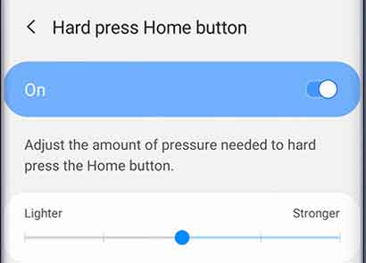 Adjust home button sensitivity