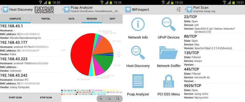 Wifinspect Wireshark alternative for Android