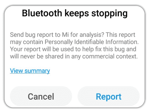 Bluetooth Keeps Stopping Error on Android