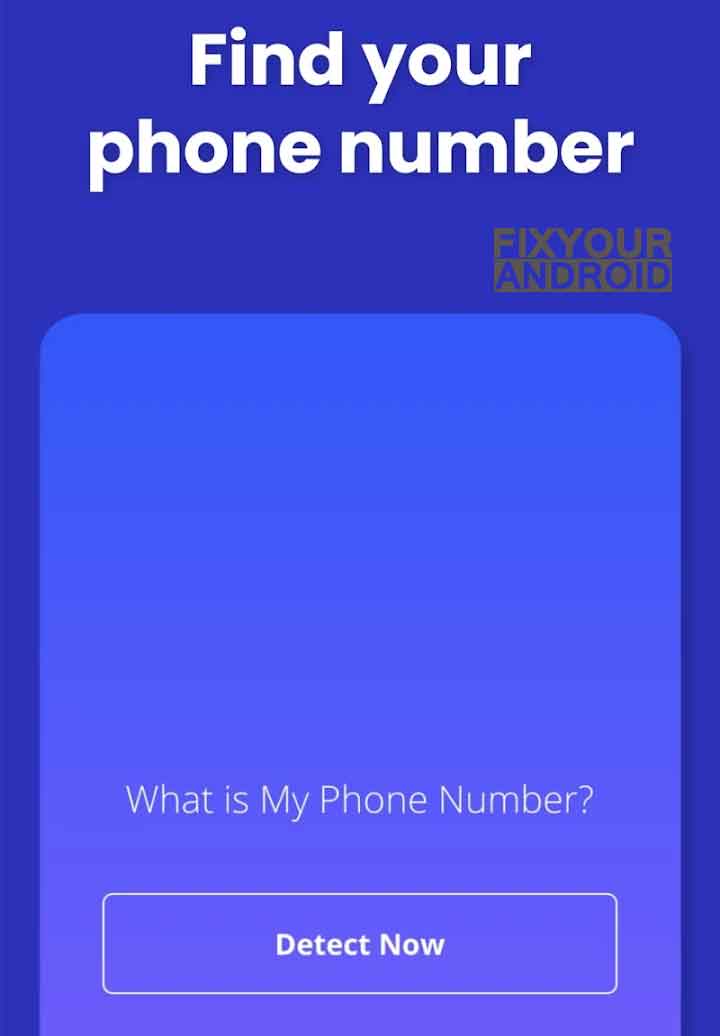 android app to find your phone number My Phone Number