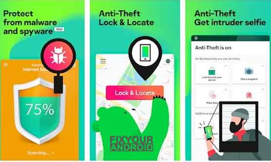 android spyware detection app Kaspersky Mobile Antivirus
