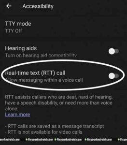 Steps to Turn off RTT Calling