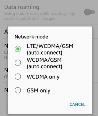 Fix Verizon LTE Not Working Select preferred Network as 4G-LTE