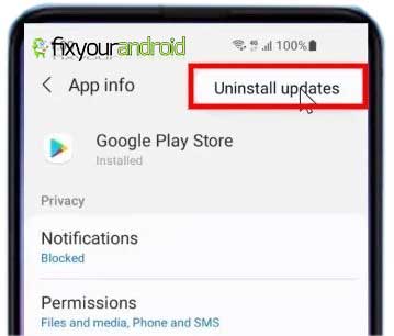 another app is blocking access to Google Play uninstall update 1