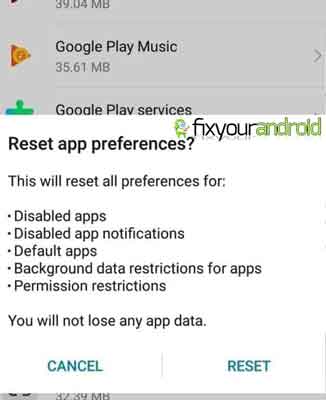 fix com.google.process.gapps has stopped error Reset App Preferences