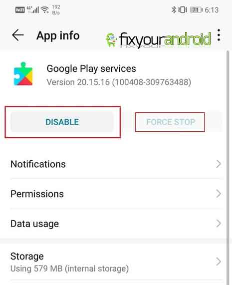 fix com.google.process.gapps has stopped error Restart Google Play Services