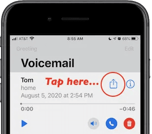 forward a voicemail on iPhone