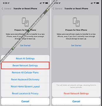 Reset network settings iphone to fix spotify error