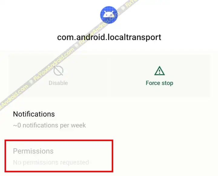 com.android.localtransport permission