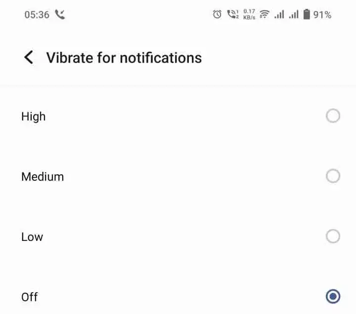 Fix Phone Vibrate for No Reason Turn off All Vibration in Settings