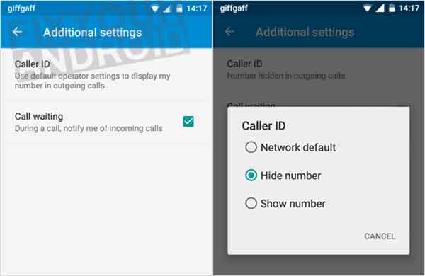Steps to turn off Show My Caller ID from android Settings