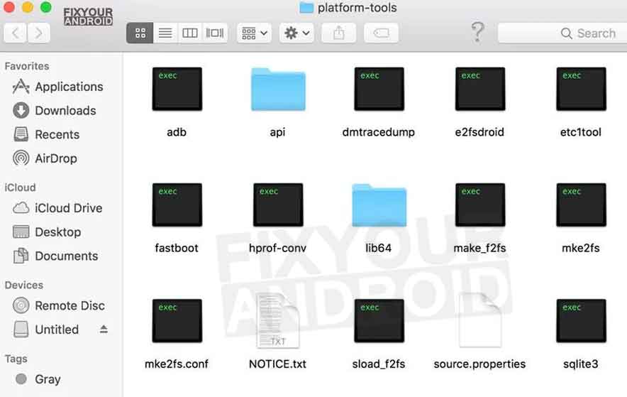drag adb fastboot folder to mac terminal