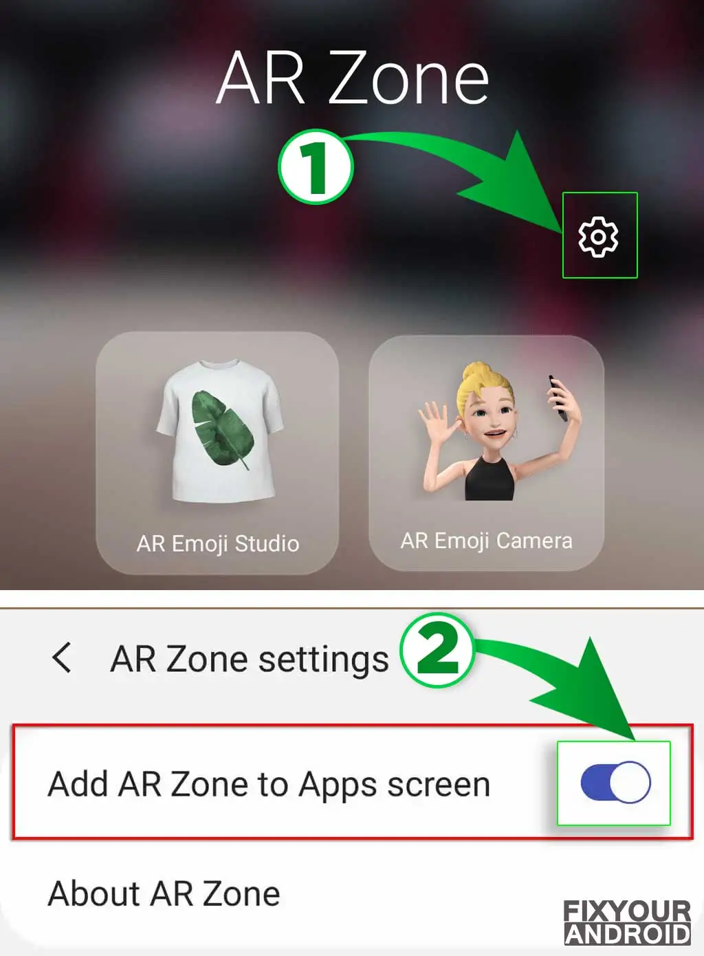 How to disable ar zone