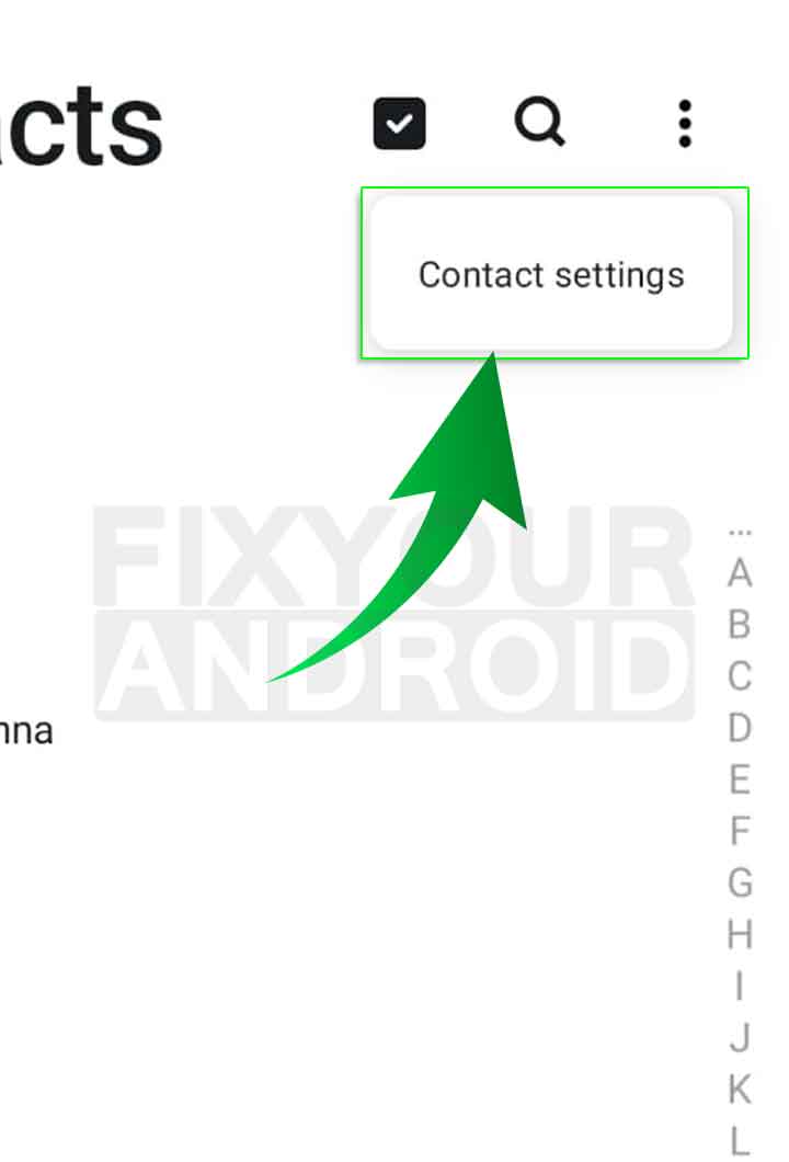 Contact Settings on android