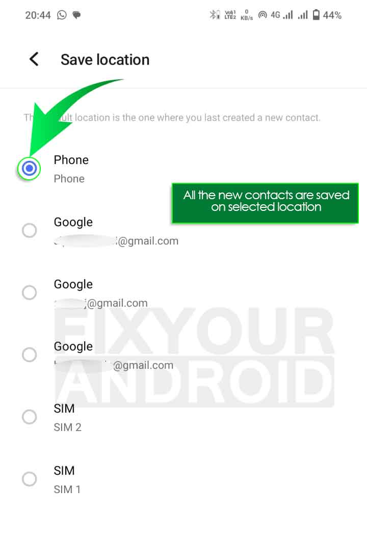 Check Where Are Android Contacts Stored