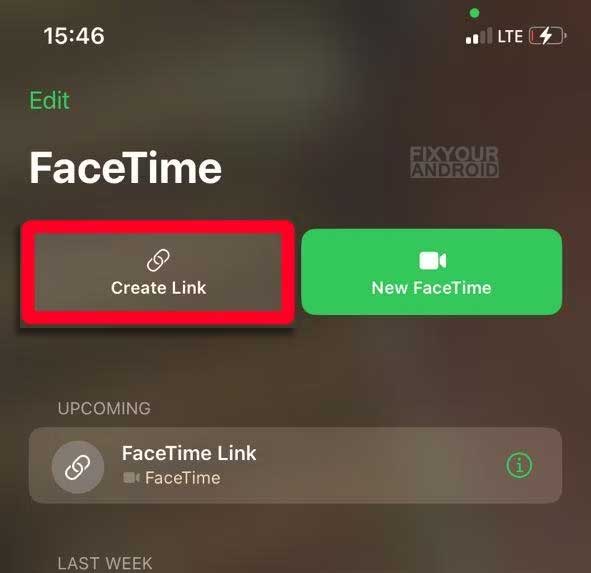 Create Facetime call link for android