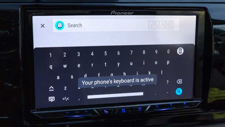 Waze search interface for Android Auto Apps.