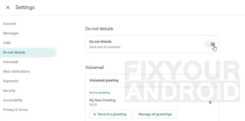 fix Google Voice Not Working-Check Do Not Disturb Settings