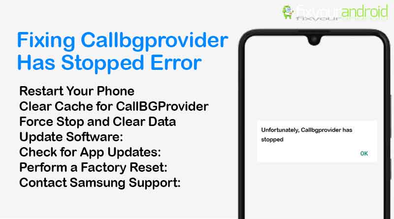How to Fix Callbgprovider Has Stopped Error?