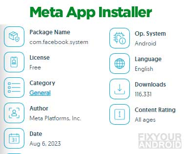 Other Info About Meta App Installer